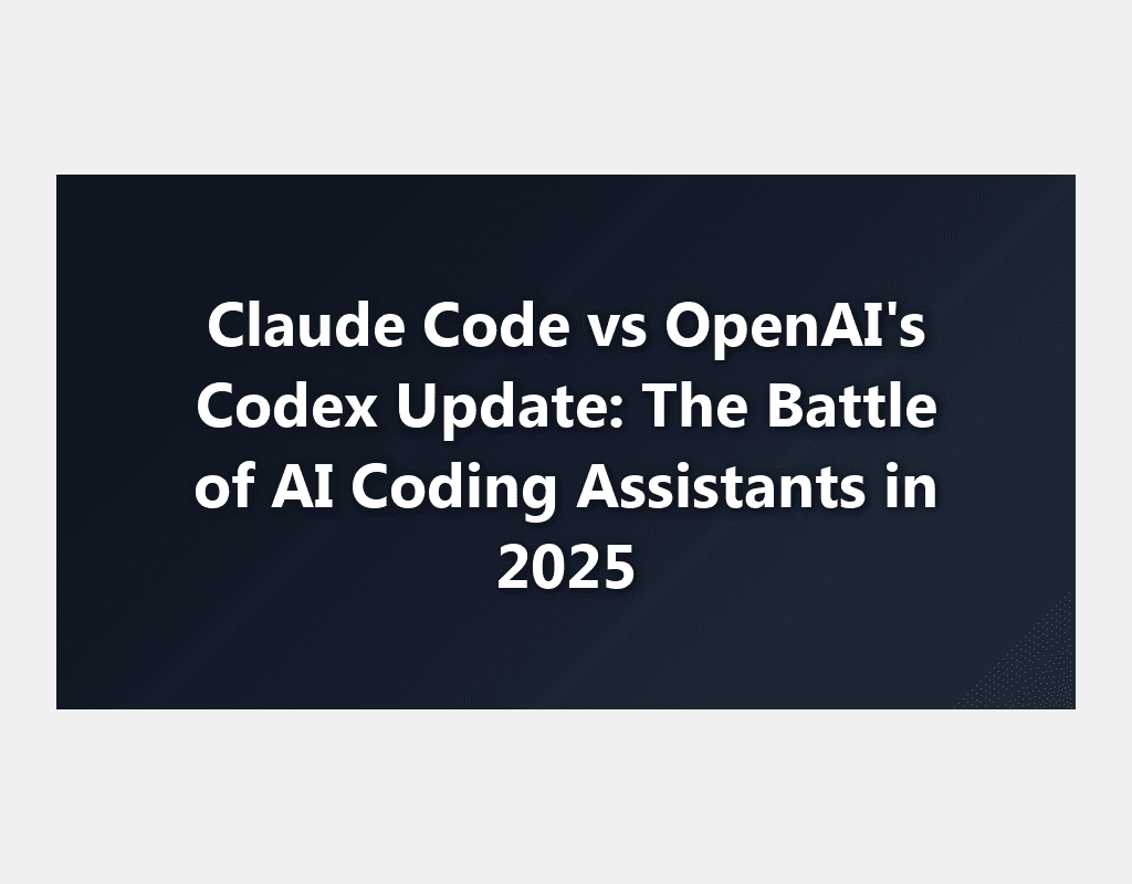 Featured image for Claude Code vs OpenAI’s Codex Update: The Battle of AI Coding Assistants in 2025