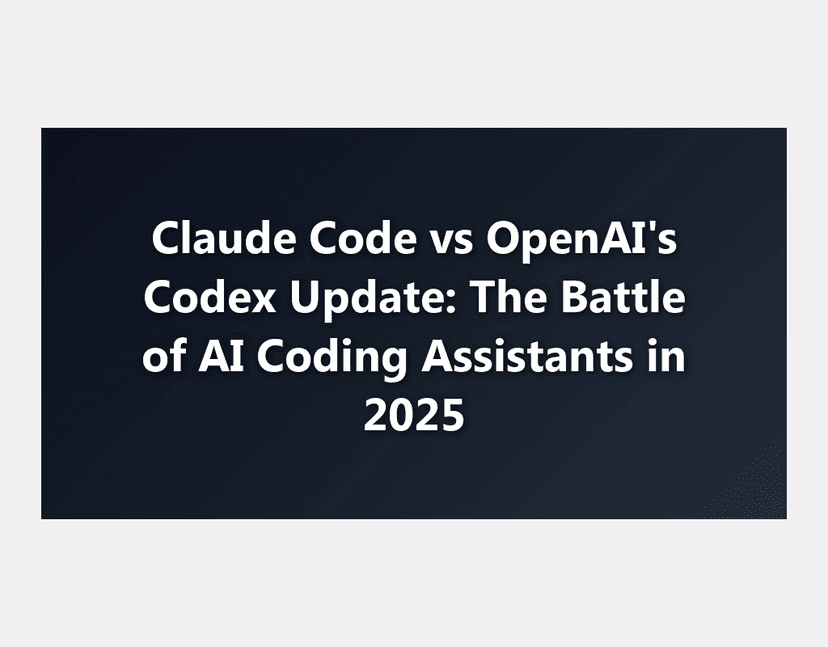Featured image for Claude Code vs OpenAI’s Codex Update: The Battle of AI Coding Assistants in 2025